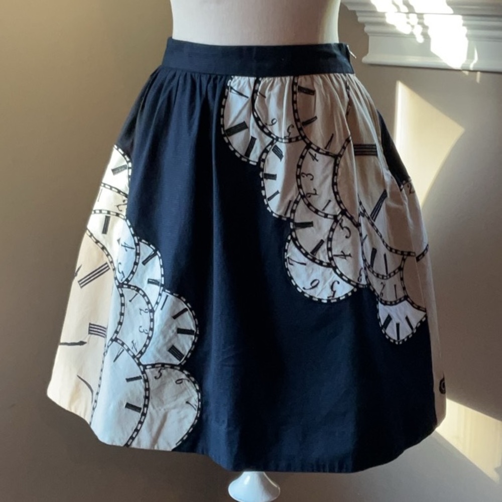 Anthropologie Floreat Clockwatch Skirt